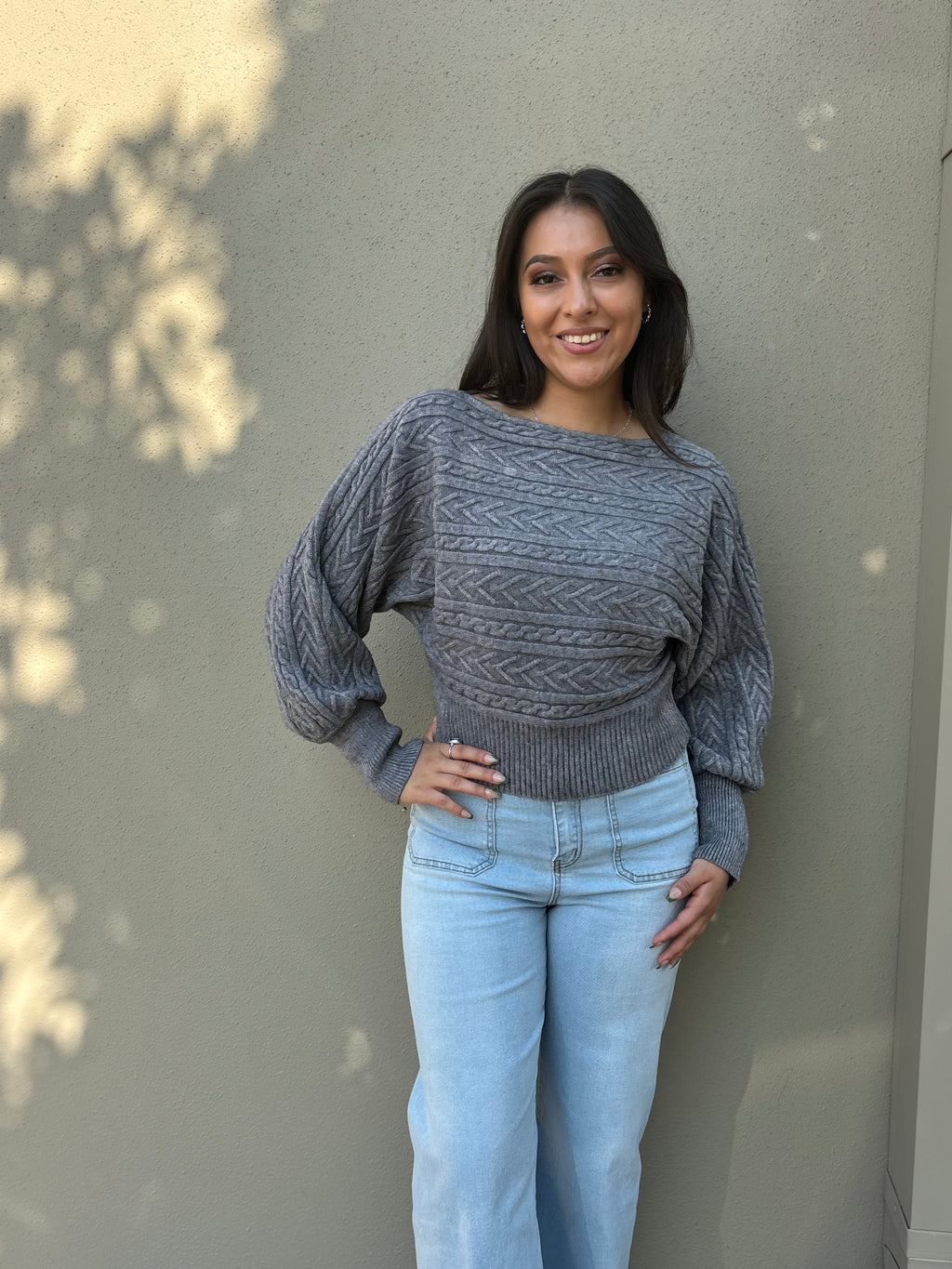 Gray Cropped Sweater