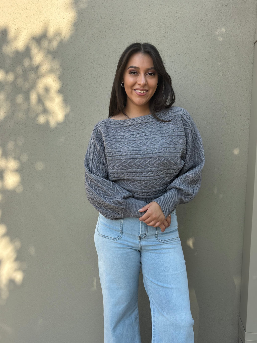 Gray Cropped Sweater