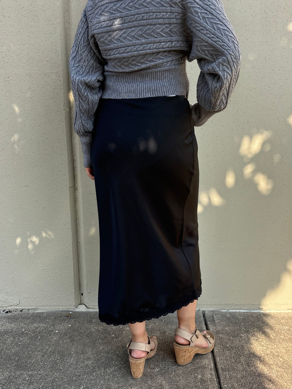 Classic Black Silk Skirt