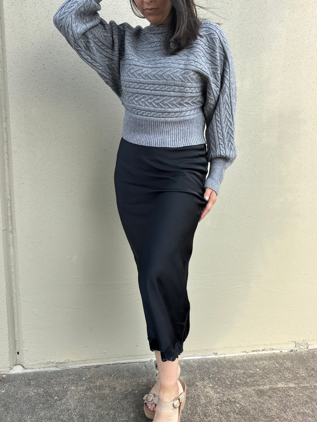 Classic Black Silk Skirt